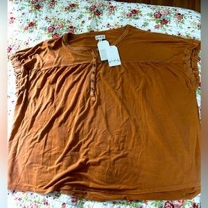Orange bohemian top Plus Size 2X